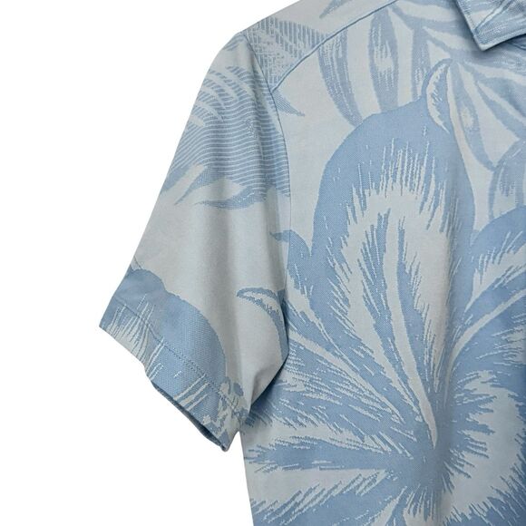 Tommy Bahama Islandzone Mens Medium Floral Button Up Shirt Short Sleeve Blue - Picture 5 of 9